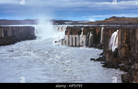 Fantastic views of Selfoss waterfall in the national park Vatnaj Stock Photo