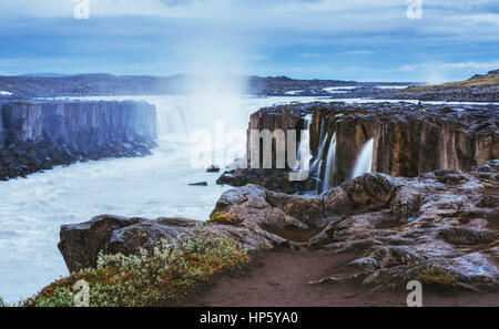 Fantastic views of Selfoss waterfall in the national park Vatnaj Stock Photo