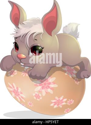 Rabbit on the egg Stock Vector