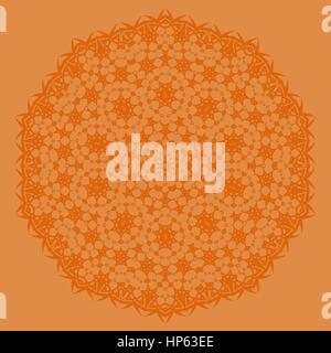 Orange Ornamental Seamless Line Pattern. Endless Texture. Oriental Geometric Ornament Stock Vector