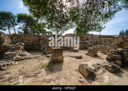 Ancient ruins of Phaistos city, Crete. Here was found the famous Phaistos Disc a disk of fired clay. Stock Photo