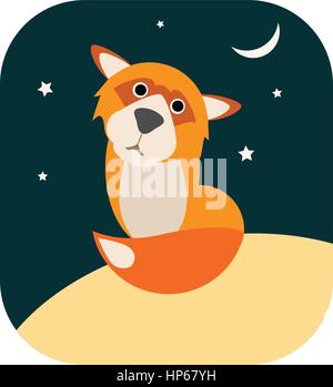 vector sad fox Stock Vector