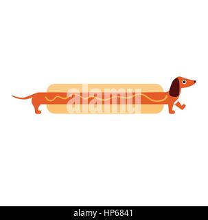 HOTDOG dachshund cute vector illustration Stock Vector