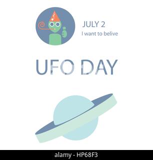 UFO day vector illustration Stock Vector