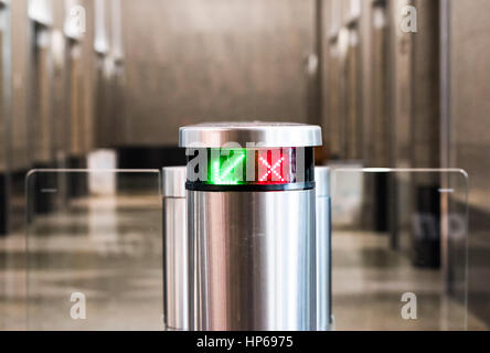 Automatic Security gateway and electronic card reader,selective focus. Stock Photo