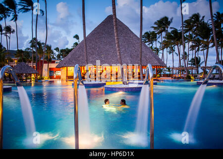 swimming pool, Barcelo Bavaro Beach Resort, Punta Cana, Dominican Republic Stock Photo