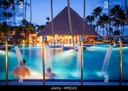 swimming pool, Barcelo Bavaro Beach Resort, Punta Cana, Dominican Republic Stock Photo