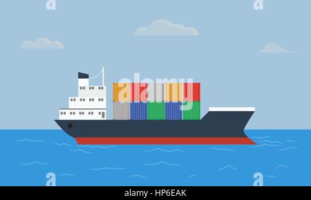 Cargo container ship transports containers Stock Vector Image & Art - Alamy