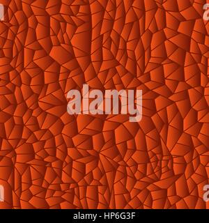 Geometric pattern in orange hues as a stained glass, seamless vector illustration Stock Vector