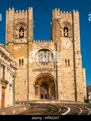 Patriarchal Cathedral of St. Mary Major ( Santa Maria Maior de Lisboa or Se de Lisboa) in Lisbon, Portugal Stock Photo