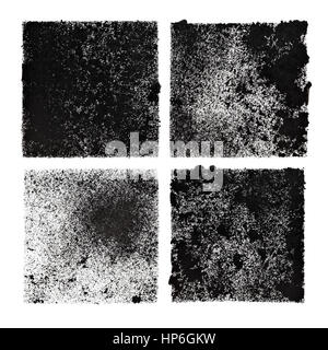 Set of four black stenciled squares on the white background -- raster illustration Stock Photo