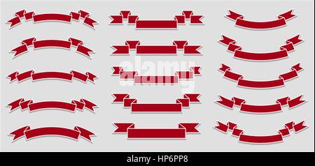 vector set of different ribbons Stock Vector