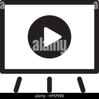 Video Presentation Icon. Business Concept. Flat Design. Stock Vector