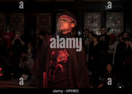London, UK. 19th Feb, 2017. Haluminous' presentation of AW17 collection at Fashion Scout. Haluminous is a Sydney (AUS) bades womenswear and accessories brand, founded in 2016 by designer Hannah Kim Credit: Alberto Pezzali/Pacific Press/Alamy Live News Stock Photo