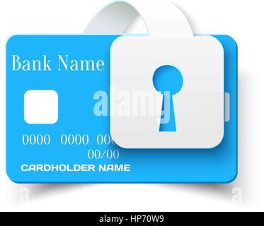 Credit Card Online Payments Protection Security Concept Icon, Vector Design Template Stock Vector