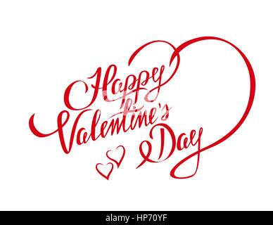 Happy Valentines Day design element with stylish heart shape and text for lettering  invitation or greeting card Stock Vector