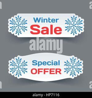 Winter sale text vector template. Winter sale special offer in circle frame  space in snow flakes background for business clearance promo banner ads  Stock Vector Image & Art - Alamy