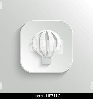 Air Balloon icon - vector concept button in 3d white style Stock Vector
