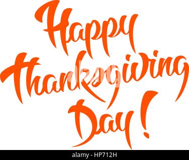 Happy Thanksgiving Day Vector Calligraphy Design template, Cute Vector Letters Isolated on White Background Stock Vector
