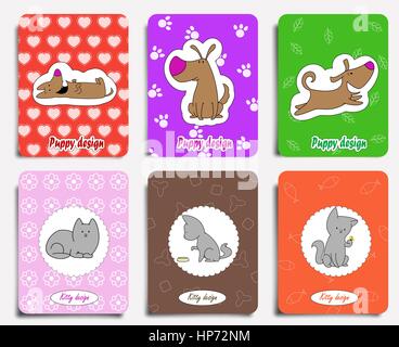 Cat and Dog characters . Stock Vector