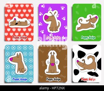 Set of Dogs Vector Illustration. 20 Puppy Stock Vector