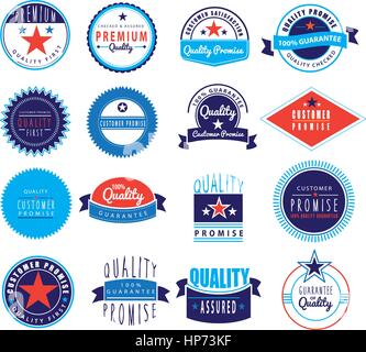 100% guarantee, quality assured, customer promise on white background Stock Vector