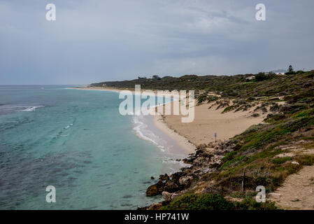 A view of Yanchep beach in cloudy weather, City of Wanneroo, Perth, Western Australia Stock Photo