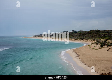 A view of Yanchep beach in cloudy weather, City of Wanneroo, Perth, Western Australia Stock Photo