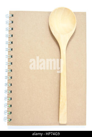 open blank page notebook cooking isolated on white background Stock Photo
