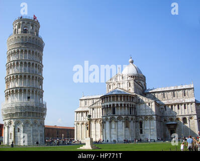 Pisa, Italy - September 29, 2008: Piazza del Duomo with famous landmarks of Pisa Stock Photo