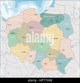 Map of Poland Stock Vector