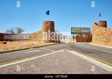 Galton Gate, Etosha National Park, Namibia, Africa Stock Photo