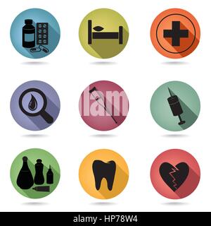 Health care icon set. Medical clinic sign collection Stock Vector