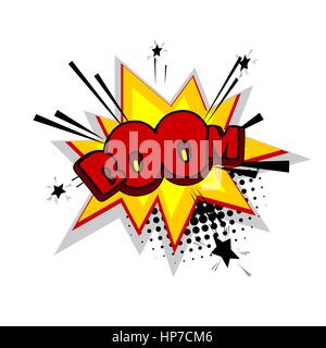 Cartoon exclusive font label tag expression. Lettering Boom, crash, bang. Bubble icon speech phrase. Comic text sound effects. Sounds vector illustrat Stock Vector