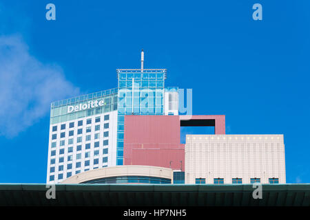 ROTTERDAM, NETHERLANDS - MAY 14, 2016: Modern office towers in the city center of rotterdam Stock Photo