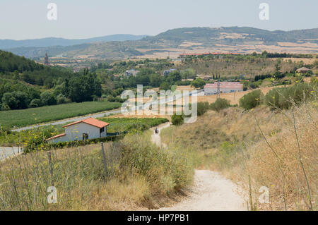 Camino de Santiago from Pamplona to Puente la Reina Stock Photo