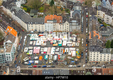 Market place, Rüttenscheid, Rüttenscheider Platz, market stalls, Klara, Essen, Ruhr, Nordrhein-Westfalen, Germany Stock Photo