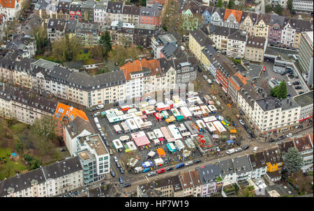 Market place, Rüttenscheid, Rüttenscheider Platz, market stalls, Klara, Essen, Ruhr, Nordrhein-Westfalen, Germany Stock Photo