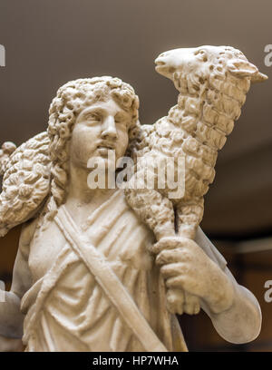 Roman shepherd statue in Vatican museum. Stock Photo