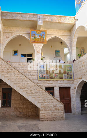 A before the war Maalula Maalula, Syria - May 09, 2010: Buildings of monastery Takla near Damascus, Syria Stock Photo