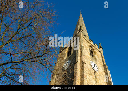 Steeple of St. Peter's Church, in the city of Nottingham, Nottinghamshire, East Midlands, England, United Kingdom Stock Photo