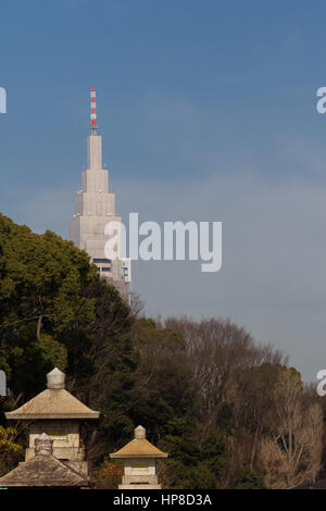 Docomo Tower seen from Harajuku, Tokyo, Japan. Stock Photo