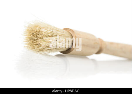 Pastry basting brush with wooden handle isolated on white background Stock Photo