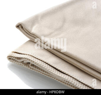 closeup folded microfiber towel on white background Stock Photo