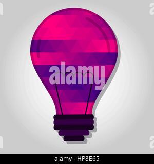 Pencil with a colored triangles forming a gradient, purple to pink. Stock Vector