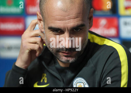 Manchester, UK. 20th Feb, 2017. X during a press conference before Manchester City's UEFA Champions League match against Monaco, at their Academy Stadium on February 20th 2017 in Manchester, England. Credit: Daniel Chesterton/Alamy Live News Stock Photo