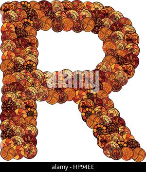 abstract vector font, made of ethnic elements - letter r Stock Vector