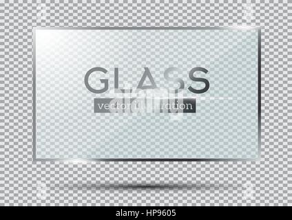 Glass Plate On Transparent Background Realistic Glass With Shadow 3d Window  Effect With Flare Isolated Clear Sheet Acrylic Screen Template Shining  Frame Vector Illustration Stock Illustration - Download Image Now - iStock