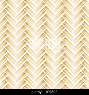 Golden Pattern with Chevron on White Background. Vector Illustration. Stock Vector