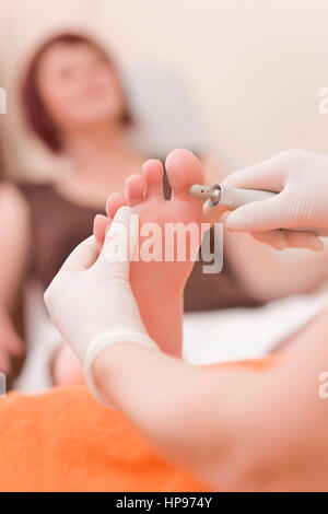 Model released , Medizinische Fusspflege - medical foot care Stock Photo